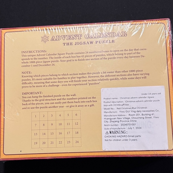 Christmas Advent Calendar Jigsaw Puzzle - Picture 6 of 6